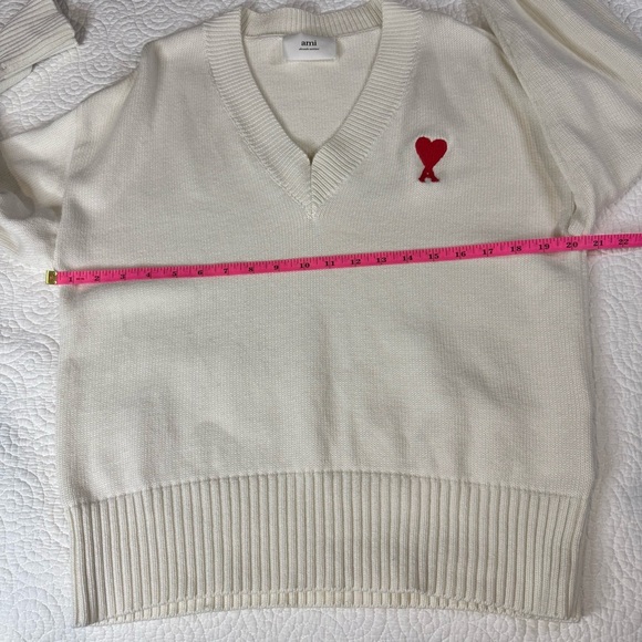 Ami Cream Knit Cotton Wool blend Sweater - Picture 14 of 16